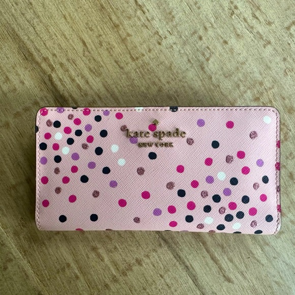 kate spade Handbags - ✨Kate Spade New York Pink Staci Festive Confetti Large Slim Bifold Wallet!!!✨